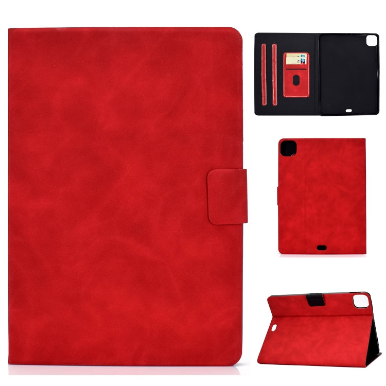 For iPad Pro 11 2024 Cowhide Texture Leather Smart Tablet Case(Red) - iPad Pro 11 2024 Cases by buy2fix | Online Shopping UK | buy2fix