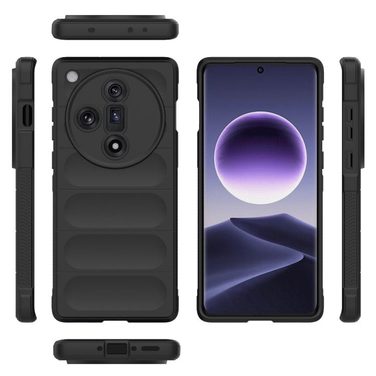 For OPPO Find X7 5G Magic Shield TPU + Flannel Phone Case(Black) - OPPO Cases by buy2fix | Online Shopping UK | buy2fix