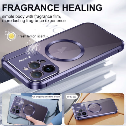 For iPhone 15 Pro Max Aromatherapy Holder Single-sided MagSafe Magnetic Phone Case(Purple) - iPhone 15 Pro Max Cases by buy2fix | Online Shopping UK | buy2fix