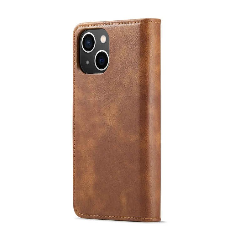 For iPhone 15 Plus DG.MING Crazy Horse Texture Detachable Magnetic Leather Phone Case(Brown) - iPhone 15 Plus Cases by DG.MING | Online Shopping UK | buy2fix