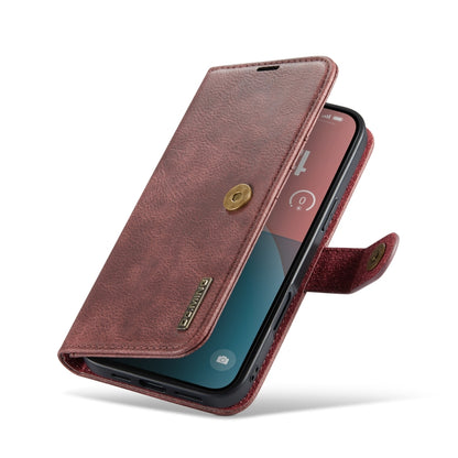 For iPhone 16 Plus DG.MING Crazy Horse Texture Detachable Magnetic Leather Phone Case(Red) - iPhone 16 Plus Cases by DG.MING | Online Shopping UK | buy2fix