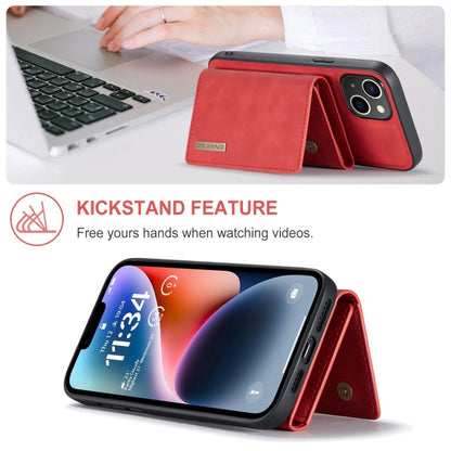 For iPhone 15 DG.MING M1 Series 3-Fold Multi Card Wallet Leather Phone Case(Red) - iPhone 15 Cases by DG.MING | Online Shopping UK | buy2fix