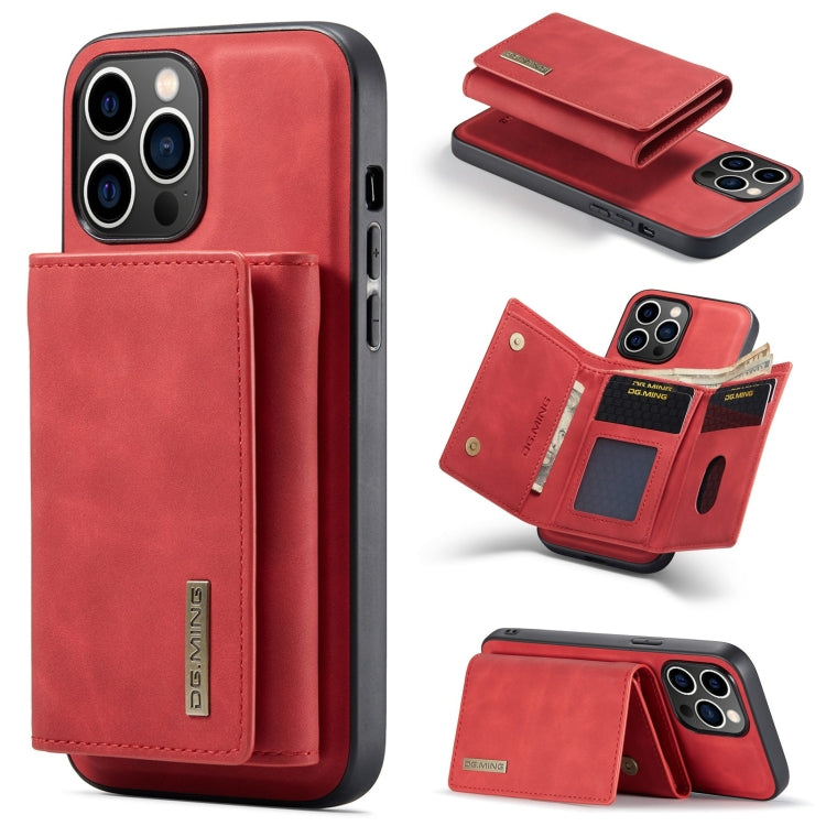 For iPhone 15 Pro DG.MING M1 Series 3-Fold Multi Card Wallet Leather Phone Case(Red) - iPhone 15 Pro Cases by DG.MING | Online Shopping UK | buy2fix