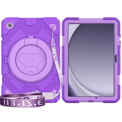 For Samsung Galaxy Tab A9+ Spider Rotation Handle Silicone Hybrid PC Tablet Case(Purple) - Galaxy Tab A9+ by buy2fix | Online Shopping UK | buy2fix