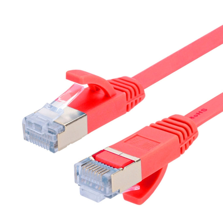 15m Gold Plated Head CAT7 High Speed 10Gbps Ultra-thin Flat Ethernet RJ45 Network LAN Cable(Red) - Lan Cable and Tools by buy2fix | Online Shopping UK | buy2fix