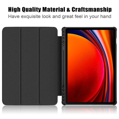 For Samsung Galaxy Tab S9+ Acrylic 3-folding Painted Smart Leather Tablet Case(Graffiti) - Galaxy Tab S9+ Cases by buy2fix | Online Shopping UK | buy2fix