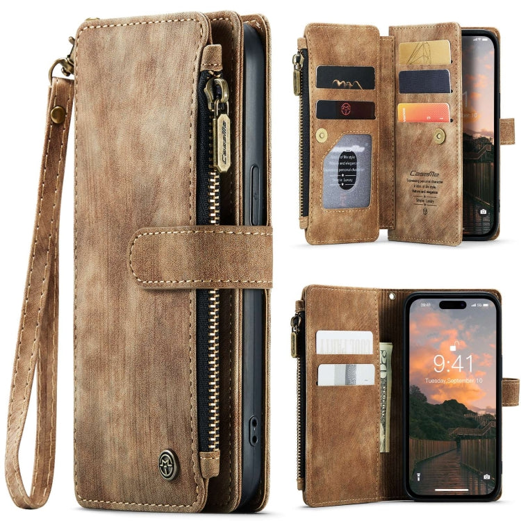 For iPhone 15 Pro Max CaseMe C30 Multifunctional Leather Phone Case(Brown) - iPhone 15 Pro Max Cases by CaseMe | Online Shopping UK | buy2fix