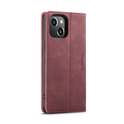 For iPhone 15 CaseMe 013 Multifunctional Horizontal Flip Leather Phone Case(Wine Red) - iPhone 15 Cases by CaseMe | Online Shopping UK | buy2fix