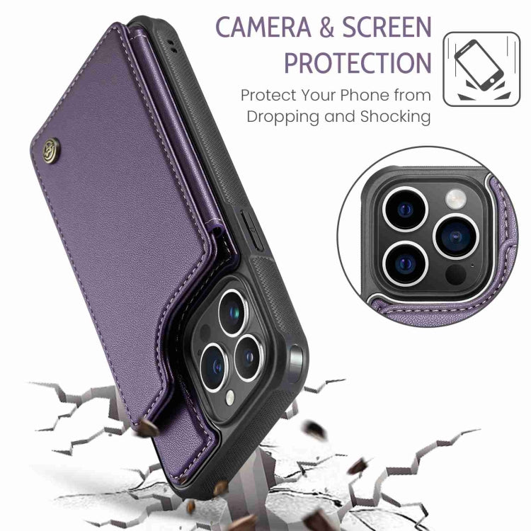 For iPhone 15 Pro Max CaseMe C22 Card Slots Holder RFID Anti-theft Phone Case(Purple) - iPhone 15 Pro Max Cases by CaseMe | Online Shopping UK | buy2fix