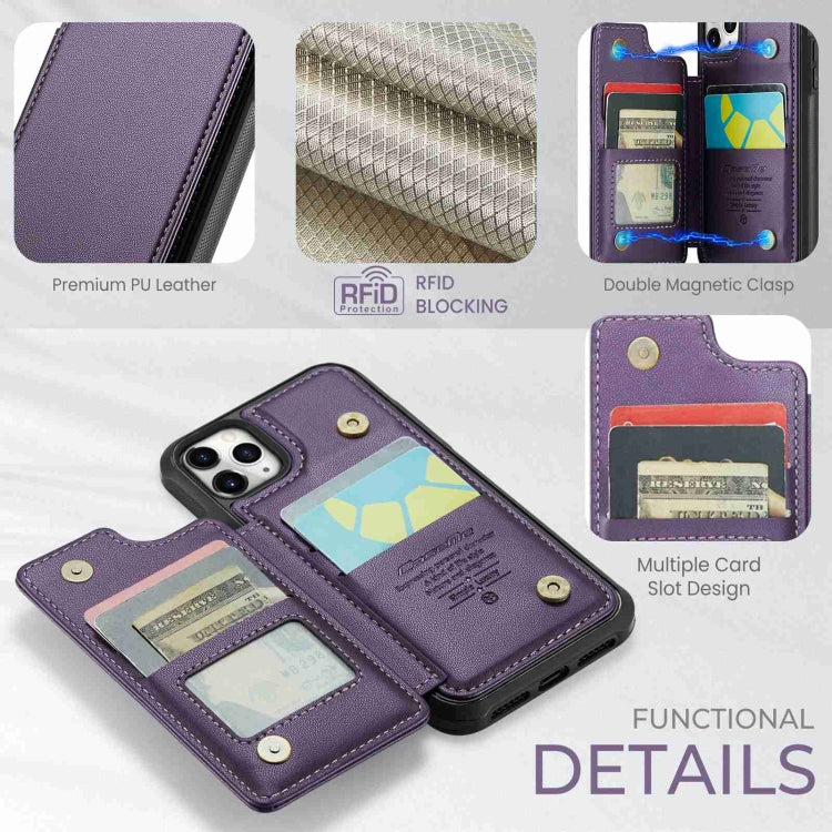 For iPhone 11 Pro CaseMe C22 Card Slots Holder RFID Anti-theft Phone Case(Purple) - iPhone 11 Pro Cases by CaseMe | Online Shopping UK | buy2fix