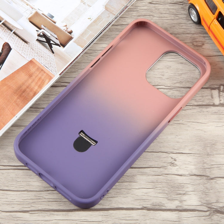 For iPhone 15 Pro Gradient MagSafe Holder Liquid TPU Hybrid PC Phone Case(Pink Purple) - iPhone 15 Pro Cases by buy2fix | Online Shopping UK | buy2fix