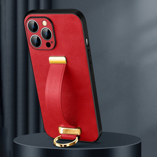 For iPhone 16 Pro SULADA Tide Cool Series PC + Leather Texture Skin Feel Phone Case(Red) - iPhone 16 Pro Cases by SULADA | Online Shopping UK | buy2fix