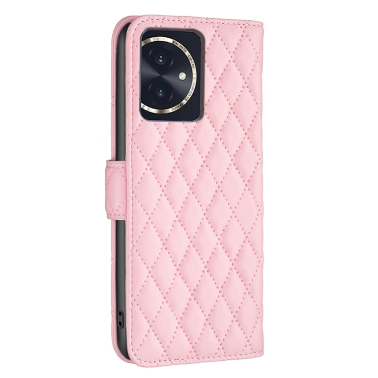 For Honor 100 Diamond Lattice Wallet Flip Leather Phone Case(Pink) - Honor Cases by buy2fix | Online Shopping UK | buy2fix