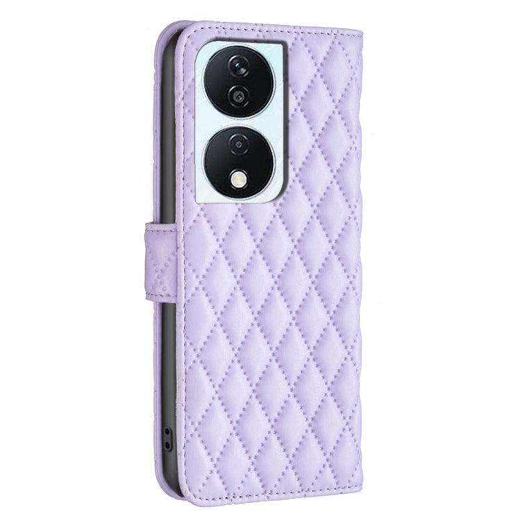 For Honor X7b Diamond Lattice Wallet Flip Leather Phone Case(Purple) - Honor Cases by buy2fix | Online Shopping UK | buy2fix