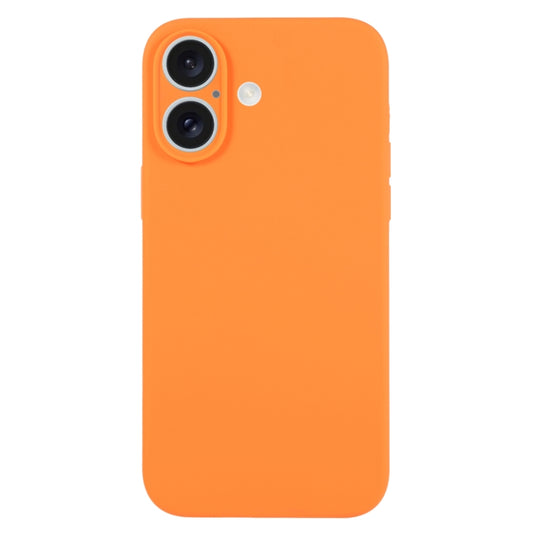 For iPhone 16 Plus Pure Color Liquid Silicone Fine Pore Phone Case(Orange) - iPhone 16 Plus Cases by buy2fix | Online Shopping UK | buy2fix