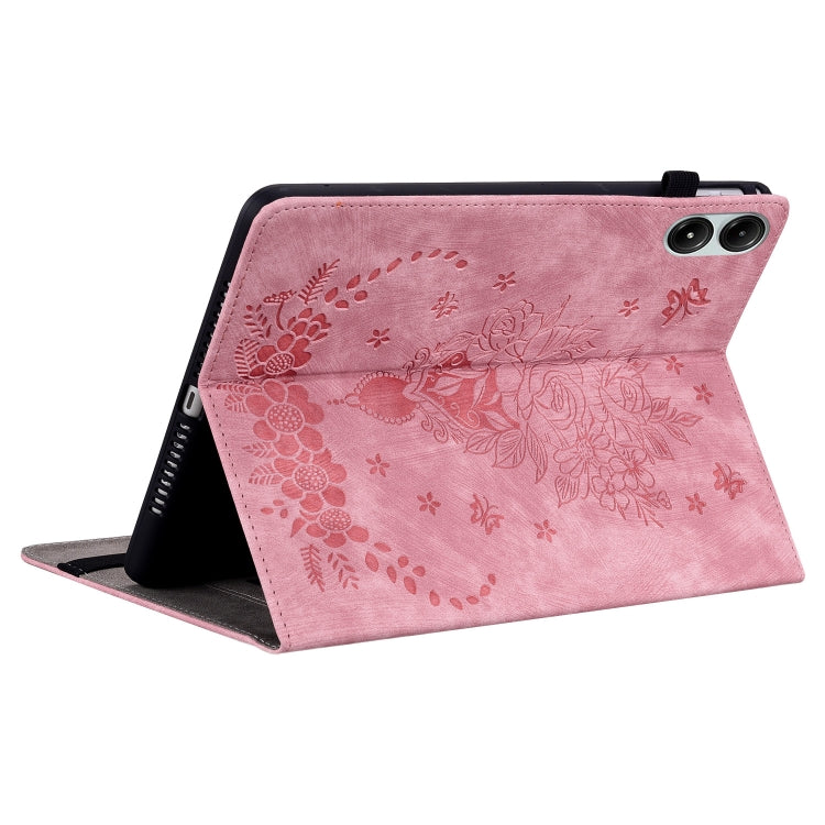 For Xiaomi Redmi Pad Pro 12.1 Butterfly Rose Embossed Leather Tablet Case(Pink) - More Tablet Cases by buy2fix | Online Shopping UK | buy2fix