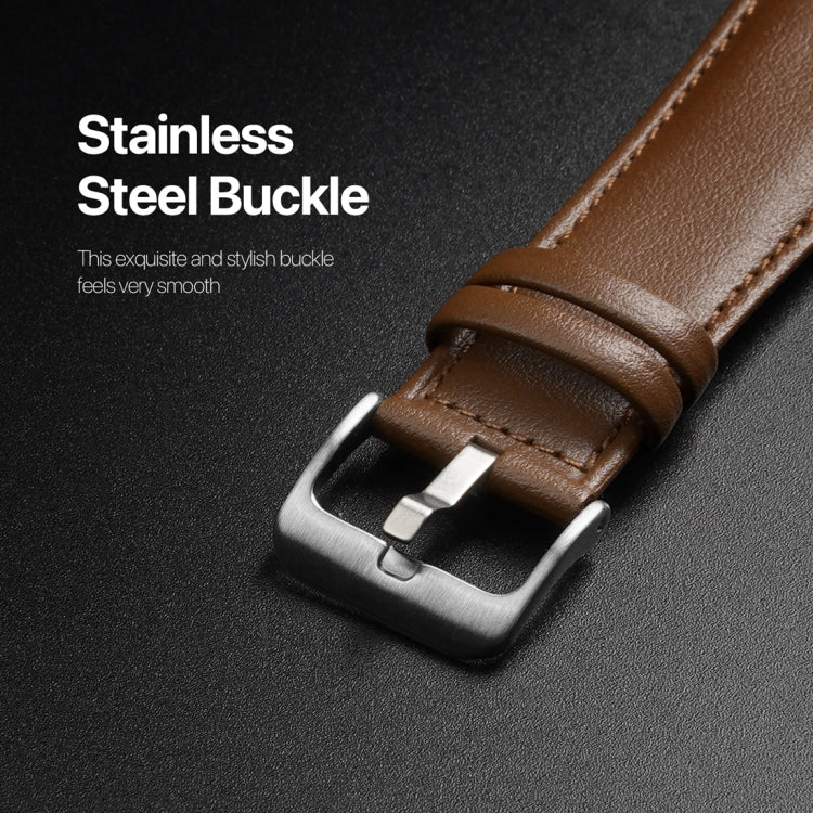 For Apple Watch SE 2023 44mm DUX DUCIS YS Series Genuine Leather Watch Band(Brown) - Watch Bands by DUX DUCIS | Online Shopping UK | buy2fix