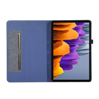 For Samsung Galaxy Tab S9 Horizontal Flip TPU + Fabric PU Leather Tablet Case(Dark Blue) - Galaxy Tab S9 Cases by buy2fix | Online Shopping UK | buy2fix