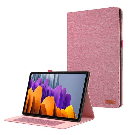 For Samsung Galaxy Tab S9 Ultra Horizontal Flip TPU + Fabric PU Leather Tablet Case(Rose Red) - Galaxy Tab S9 Ultra Cases by buy2fix | Online Shopping UK | buy2fix