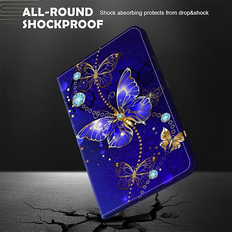 For Samsung Galaxy Tab S7+ / S8+ / S9+ Crystal Texture Painted Leather Tablet Case(Diamond Butterflies) - Galaxy Tab S9+ Cases by buy2fix | Online Shopping UK | buy2fix