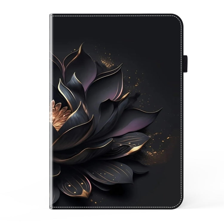 For Samsung Galaxy Tab S7 / S8 / S9 Crystal Texture Painted Leather Tablet Case(Purple Lotus) - Galaxy Tab S9 Cases by buy2fix | Online Shopping UK | buy2fix