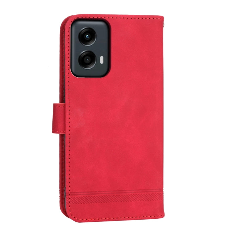 For Motorola Moto G Stylus 5G 2024 Dierfeng Dream Line TPU + PU Leather Phone Case(Red) - Motorola Cases by buy2fix | Online Shopping UK | buy2fix