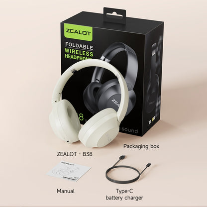 Zealot B38 Over-Ear Noise Reduction Bluetooth Earphone(White) - Headset & Headphone by ZEALOT | Online Shopping UK | buy2fix