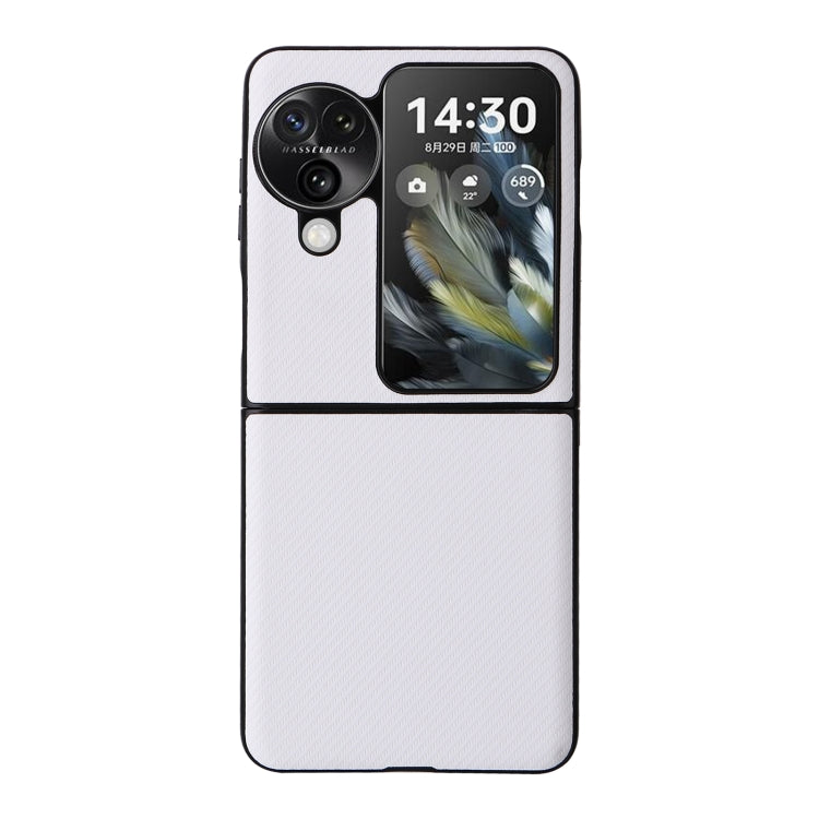 For OPPO Find N3 Flip PU Leather PC Phone Case(White) - Find N3 Flip Cases by buy2fix | Online Shopping UK | buy2fix