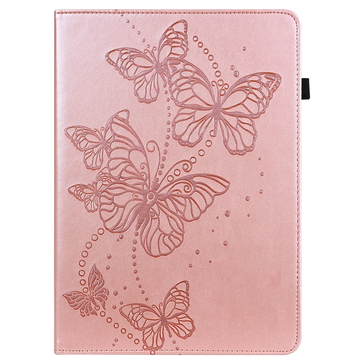 For Samsung Galaxy Tab S9 Embossed Butterfly Pattern Horizontal Flip Leather Tablet Case(Pink) - Galaxy Tab S9 Cases by buy2fix | Online Shopping UK | buy2fix