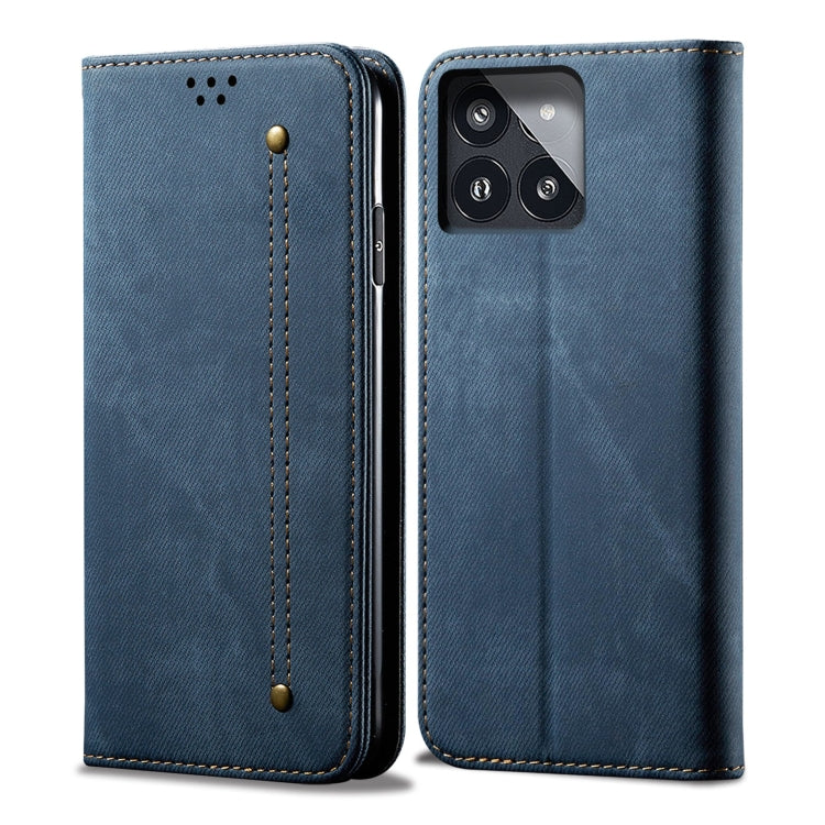 For Xiaomi Redmi K70/K70 Pro Denim Texture Casual Style Horizontal Flip Leather Case(Blue) - K70 Pro Cases by buy2fix | Online Shopping UK | buy2fix