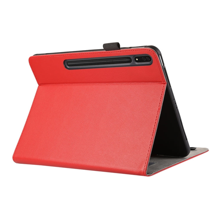 For Samsung Galaxy Tab S9 Ultra / S8 Ultra Litchi Texture Leather Sucker Tablet Case(Red) - Galaxy Tab S9 Ultra Cases by buy2fix | Online Shopping UK | buy2fix