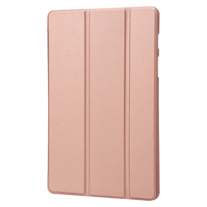 For Samsung Galaxy Tab S9 3-Fold Holder Silicone Leather Tablet Case(Rose Gold) - Galaxy Tab S9 Cases by buy2fix | Online Shopping UK | buy2fix