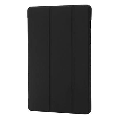 For Samsung Galaxy Tab S9 3-Fold Holder Silicone Leather Tablet Case(Black) - Galaxy Tab S9 Cases by buy2fix | Online Shopping UK | buy2fix