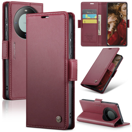 For Huawei Mate 60 Pro / 60 Pro+ CaseMe 023 Butterfly Buckle Litchi Texture RFID Anti-theft Leather Phone Case(Wine Red) - Huawei Cases by CaseMe | Online Shopping UK | buy2fix