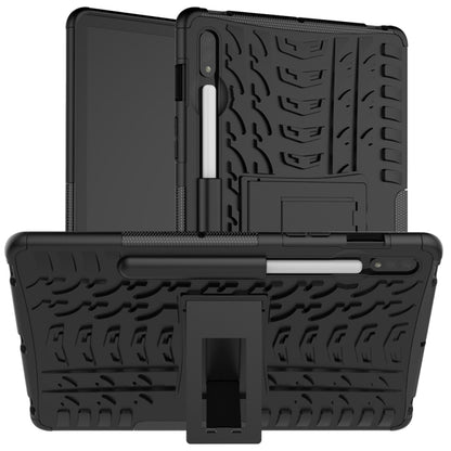 For Samsung Galaxy Tab S9 / S7 / S8 Tire Texture TPU + PC Tablet Case(Black) - Galaxy Tab S9 Cases by buy2fix | Online Shopping UK | buy2fix