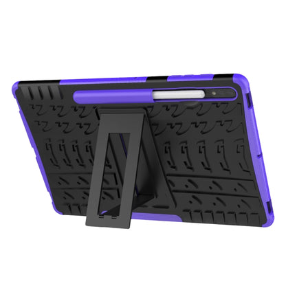 For Samsung Galaxy Tab S9+ Tire Texture TPU + PC Tablet Case(Purple) - Galaxy Tab S9+ Cases by buy2fix | Online Shopping UK | buy2fix