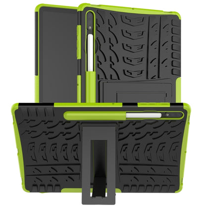 For Samsung Galaxy Tab S9+ Tire Texture TPU + PC Tablet Case(Green) - Galaxy Tab S9+ Cases by buy2fix | Online Shopping UK | buy2fix