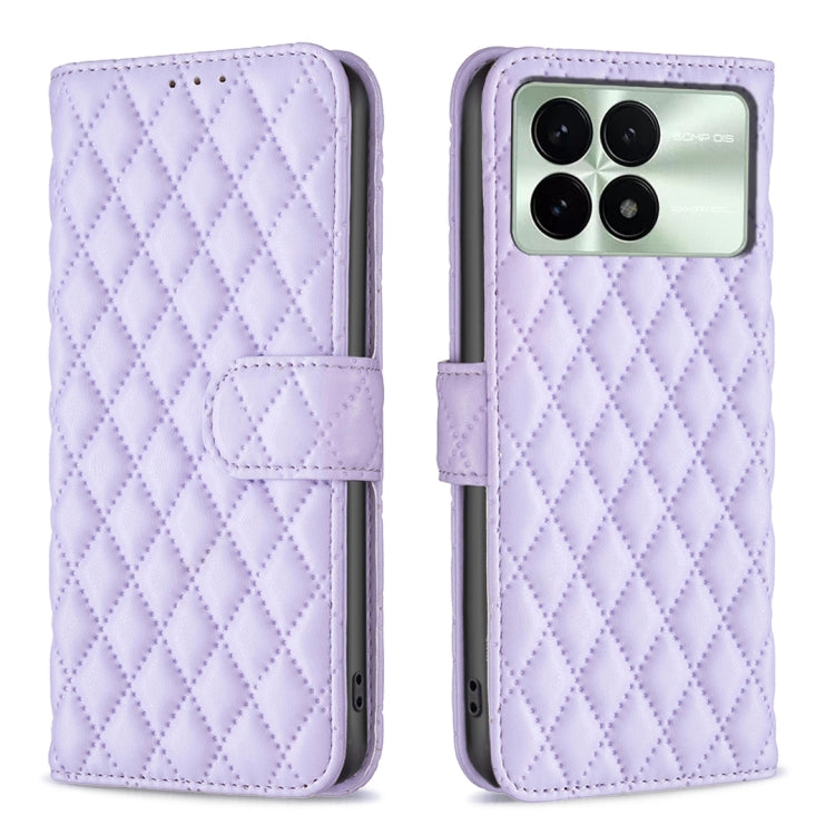 For Xiaomi Redmi K70 / K70 Pro Diamond Lattice Wallet Leather Flip Phone Case(Purple) - K70 Pro Cases by buy2fix | Online Shopping UK | buy2fix