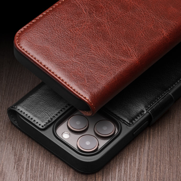For iPhone 15 Plus QIALINO Classic 103 Buckle Genuine Leather Phone Case(Black) - iPhone 15 Plus Cases by QIALINO | Online Shopping UK | buy2fix