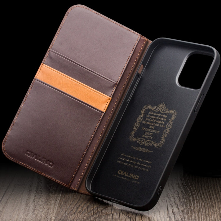 For iPhone 15 Pro Max QIALINO Classic Gen2 Genuine Leather Phone Case(Brown) - iPhone 15 Pro Max Cases by QIALINO | Online Shopping UK | buy2fix