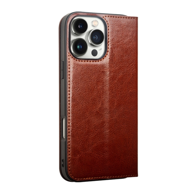 For iPhone 16 Plus QIALINO Classic Genuine Leather Phone Case(Brown) - iPhone 16 Plus Cases by QIALINO | Online Shopping UK | buy2fix