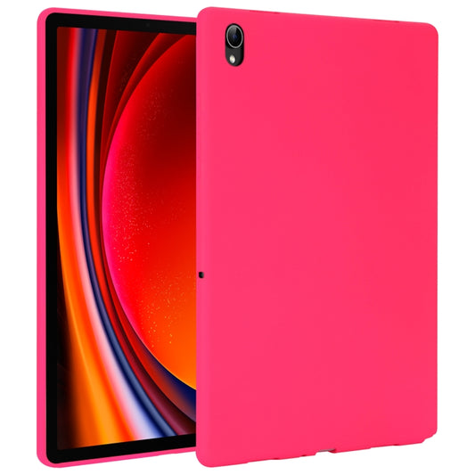 For Samsung Galaxy Tab S9 Oil Spray Skin-friendly TPU Tablet Case(Rose Red) - Galaxy Tab S9 Cases by buy2fix | Online Shopping UK | buy2fix