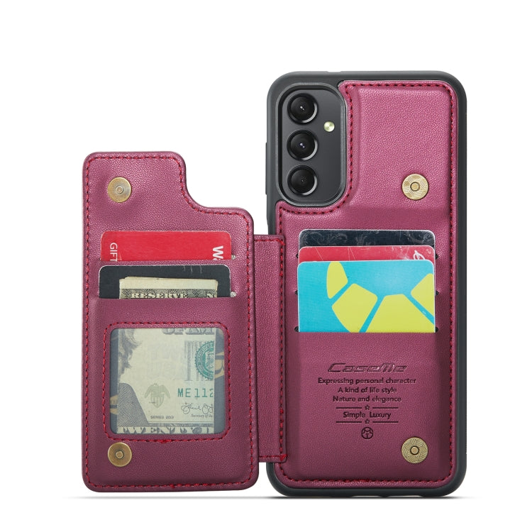 For Samsung Galaxy A24 4G CaseMe C22 Card Slots Holder RFID Anti-theft Phone Case(Wine Red) - Galaxy Phone Cases by CaseMe | Online Shopping UK | buy2fix