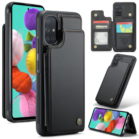 For Samsung Galaxy A51 4G CaseMe C22 Card Slots Holder RFID Anti-theft Phone Case(Black) - Galaxy Phone Cases by CaseMe | Online Shopping UK | buy2fix