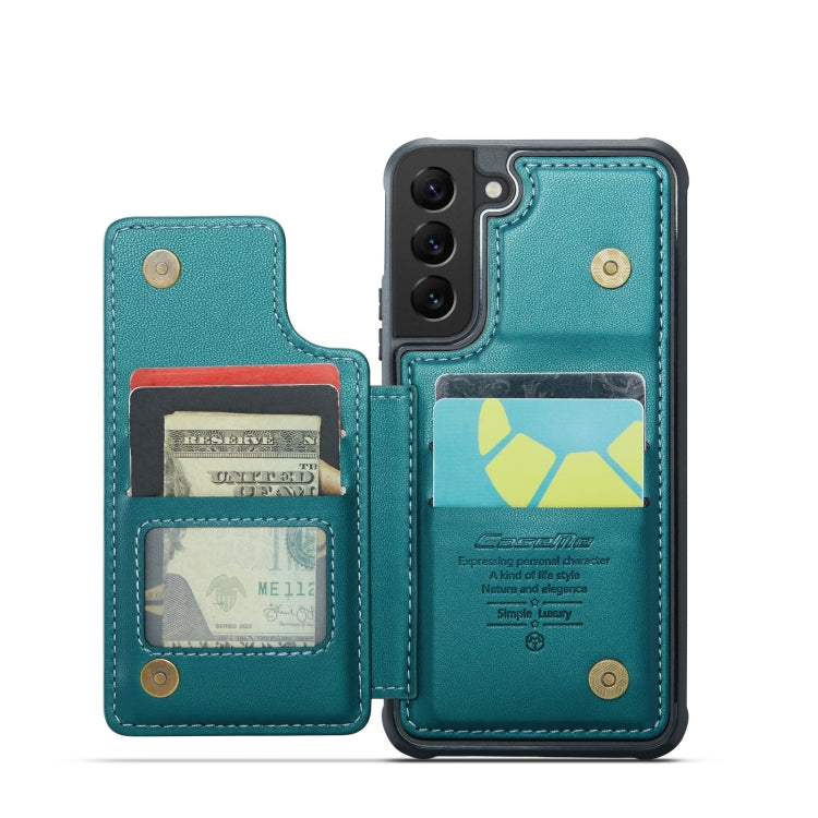 For Samsung Galaxy S21 5G CaseMe C22 Card Slots Holder RFID Anti-theft Phone Case(Blue Green) - Galaxy S21 5G Cases by CaseMe | Online Shopping UK | buy2fix