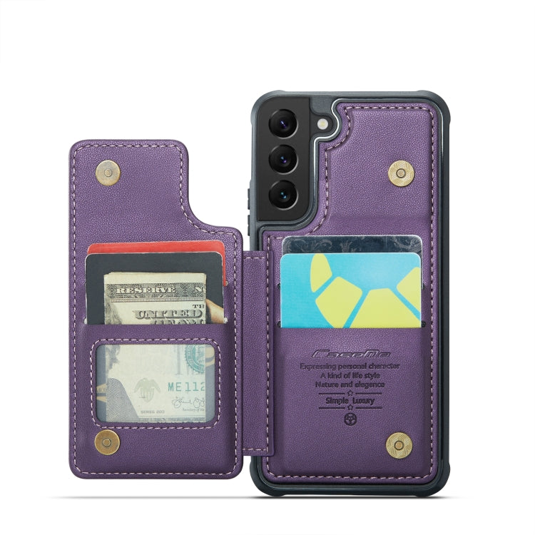 For Samsung Galaxy S21 5G CaseMe C22 Card Slots Holder RFID Anti-theft Phone Case(Purple) - Galaxy S21 5G Cases by CaseMe | Online Shopping UK | buy2fix