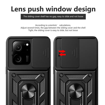 For Xiaomi 13T/13T Pro/Redmi K60 Ultra Sliding Camera Cover Design TPU Hybrid PC Phone Case(Blue) - Redmi K60 Ultra Cases by buy2fix | Online Shopping UK | buy2fix