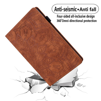 For Samsung Galaxy Tab S9 Ultra Calf Texture Embossed Leather Tablet Case(Brown) - Galaxy Tab S9 Ultra Cases by buy2fix | Online Shopping UK | buy2fix