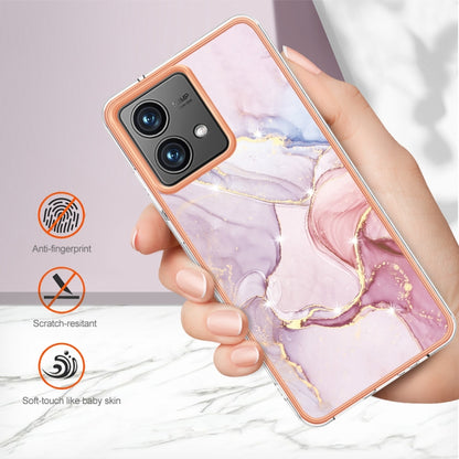 For Motorola Moto G84 Electroplating Marble Dual-side IMD Phone Case(Rose Gold 005) - Motorola Cases by buy2fix | Online Shopping UK | buy2fix