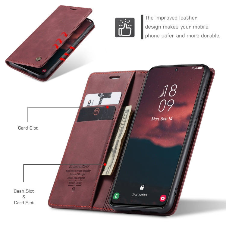 For Samsung Galaxy S24 5G CaseMe 013 Multifunctional Horizontal Flip Leather Phone Case(Wine Red) - Galaxy S24 5G Cases by CaseMe | Online Shopping UK | buy2fix